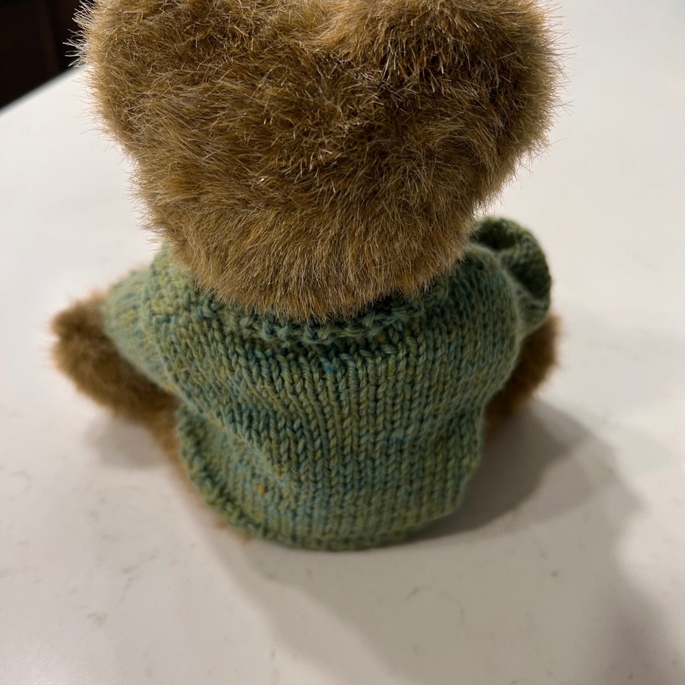 Vtg. Boyds Collection J.B. Bean Series Brown Plush Teddy Bear Green Sweater - Picture 2 of 9